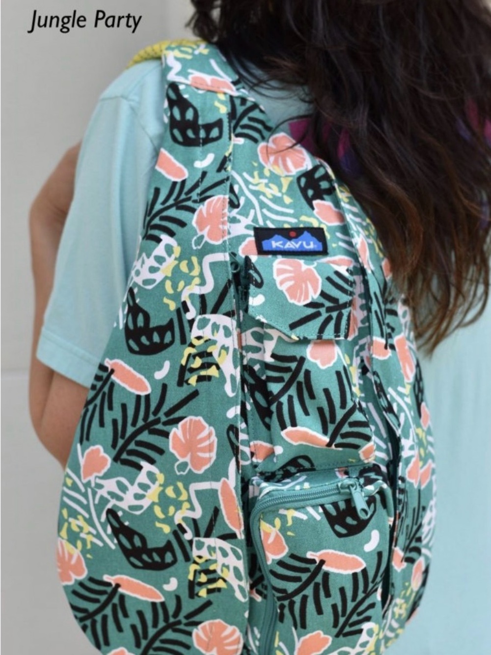 Kavu Rope Sling Bag Jungle Party Full Size Lightweight Adjustable